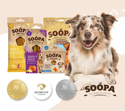 SOOPA Dental Stick dla psa – Żurawina i Batat (100g)