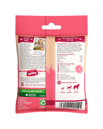 SOOPA Healthy Bites MINI dla małego psa – Banan i Dynia (50g)
